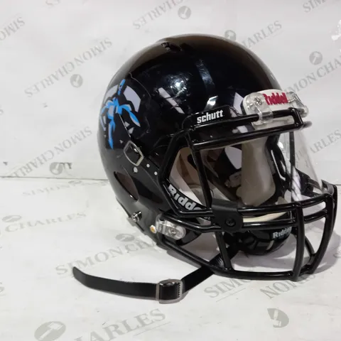 RIDDELL PROTECTIVE HELMET W. VISOR IN BLACK SIZE L