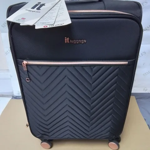 ITLUGGAGE SOFT SHELLED WHEELED LUGGAGE CASE - BLACK / ROSE GOLD