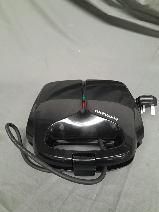 COOKWORKS BLACK 2 PORTION SANDWICH MAKER