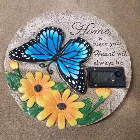 BOXED HOME2GARDEN SOLAR LED BUTTERFLY STEPPING STONE