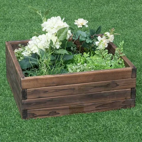 BOXED COSTWAY SQUARE RAISED GARDEN BED FLOWER VEGETABLES SEEDS PLANTER KIT ELEVATED BOX (1 BOX)