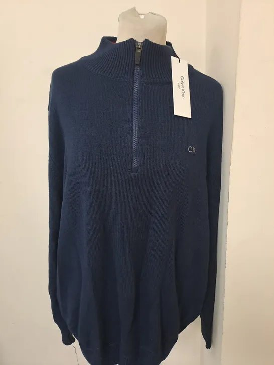 CALVIN KLEIN HALF ZIP KNITTED GOLF FLEECE SIZE XL