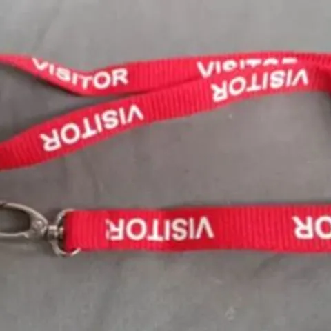 LOT OF APPROXIMATELY 900 RED VISITOR BRANDED LANYARDS