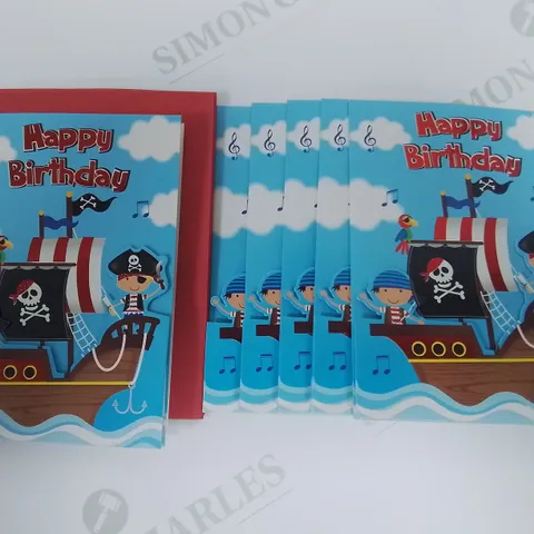 FOUR BOXES OF 48 BRAND NEW PIRATE THEMED HAPPY BIRTHDAY CARDS