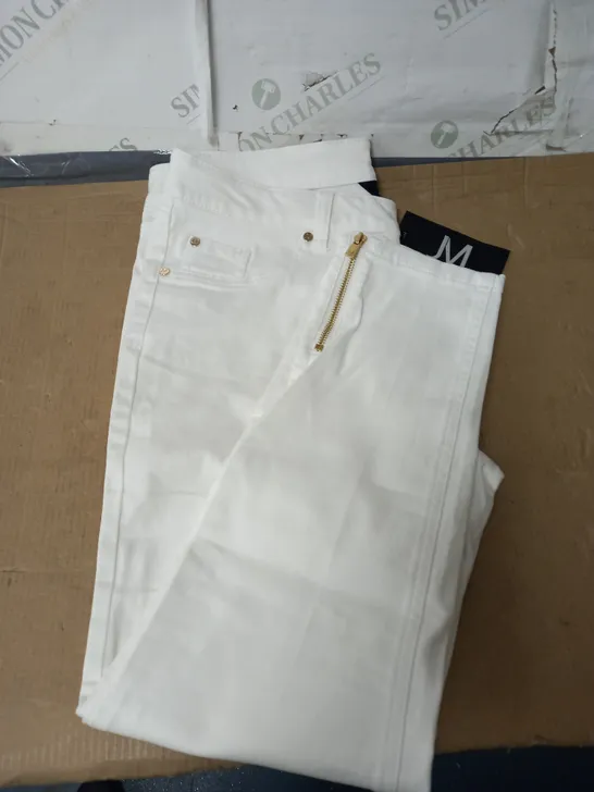 JULIEN MACDONALD DENIM JEANS WITH ZIP DETAIL AT THE ANKLE WHITE SIZE 16