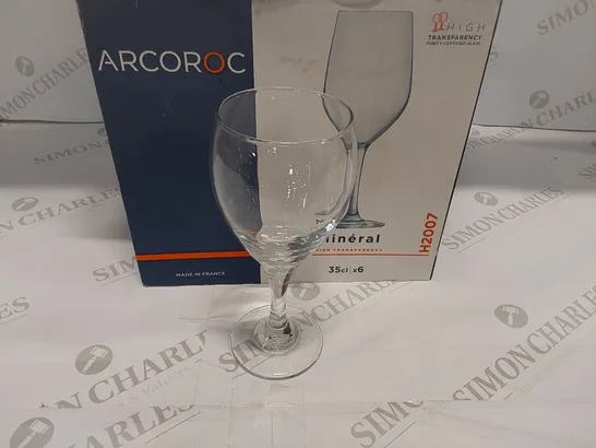 BOX OF 6x ARCOROC MINERAL 350ML WINE GLASSES