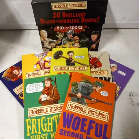 HORRIBLE HISTORIES BLOOD CURDLING BOX OF BOOKS 