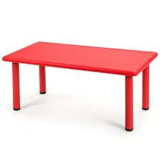 BOXED COSTWAY KIDS PLASTIC RECTANGULAR LEARN AND PLAY TABLE - RED