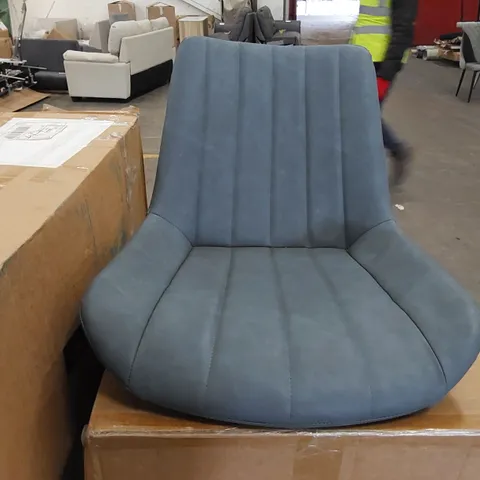 BOXED SKY BLUE LEATHER CHAIRS (1 BOX)