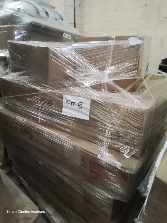 PALLET OF ASSORTED BOXED FURNITURE PARTS INCLUDING DINING TABLE LEGS & TOPS