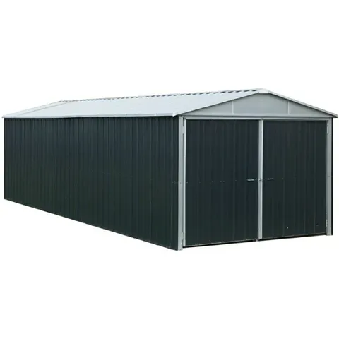 BOXED GARAGE 10FT W × 17FT D METAL GARDEN BUILDING (3 BOXES)