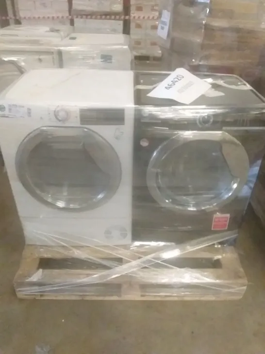 HOOVER 10KG FREESTANDING WASHING MACHINE BLACK AND HOOVER H-DRY 300 9KG CONDENSER TUMBLE DRYER WHITE