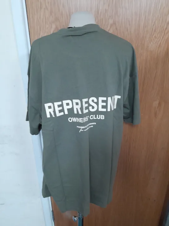 REPRESENT OWNER'S CLUB JERSEY T-SHIRT IN OLIVE SIZE L