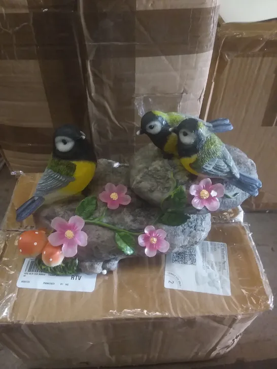 BOXED 3 BIRDS FIGURE WITH SOLAR LIGHT 