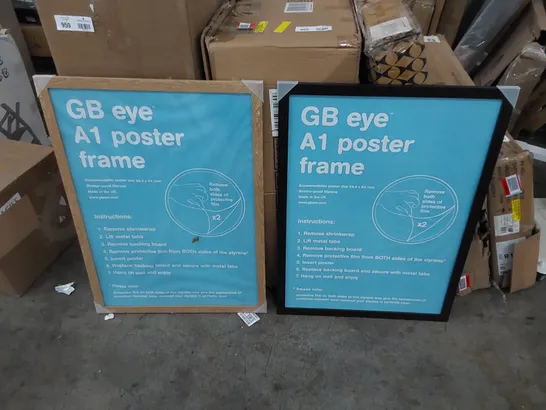 2 X ASSORTED GB EYE A1 POSTER FRAMES - COLOURS VARY