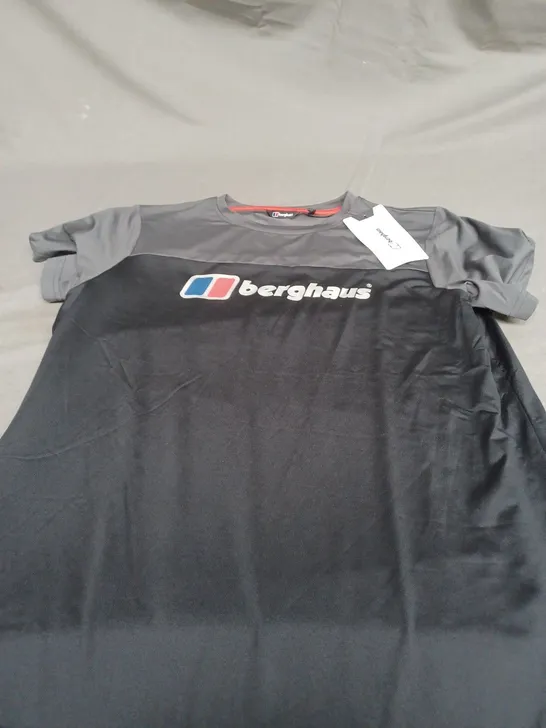 BERGHAUS BLOCK POLY TEE IN BLACK - 14-15 YEARS