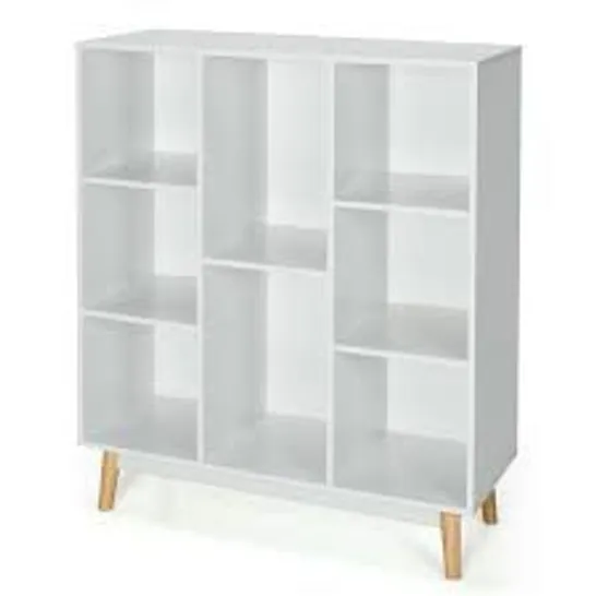 BOXED COSTWAY 8-CUBE STORAGE ORGANIZER WITH 2 ANTI-TIPPING MECHANISMS - WHITE