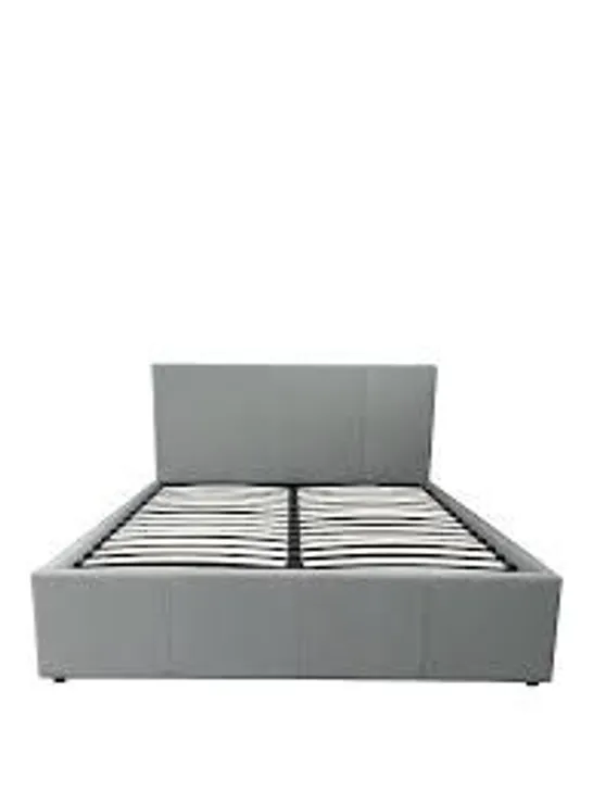 BOXED MARSTON KING BED FRAME IN GREY - 2 BOXES