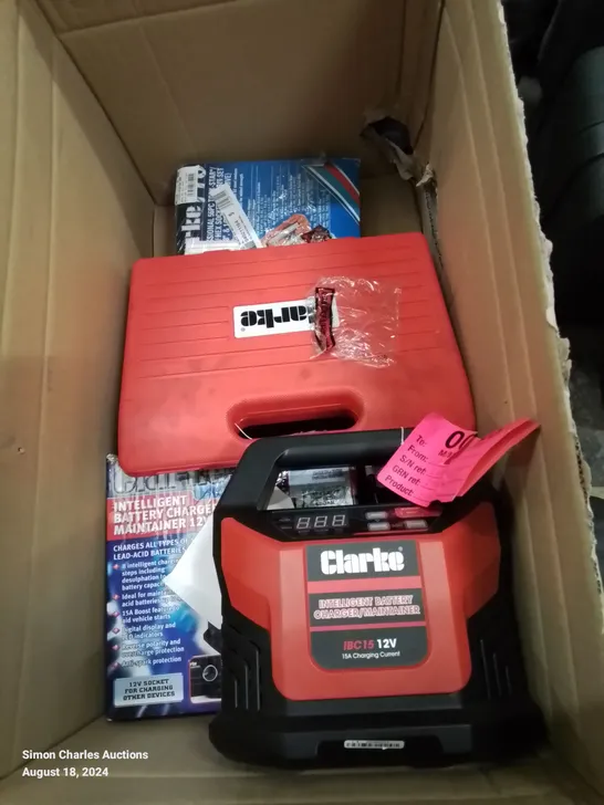 LOT CONTAINING VARIOUS TOOLS TO INCLUDE, INTELLIGENT BATTERY CHARGER, DRILL BIT SETS, ETC.