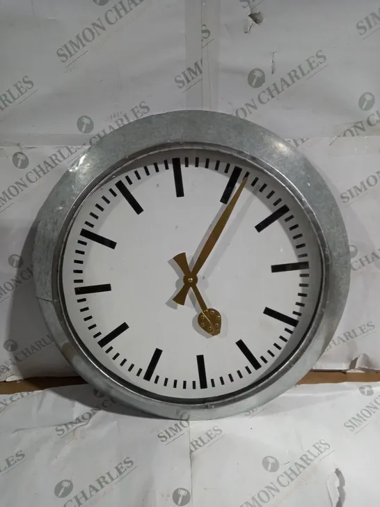 LARGE OUTDOOR GALVANISED STEEL CLOCK - WHITE FACE