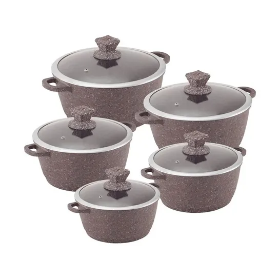 BOXED 5 PIECE DIE-CAST STOCKPOT SET