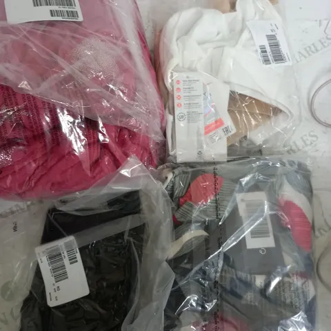 LARGE BOX OF APPROXIMATELY 20 CLOTHING ITEMS ALL IN DIFFRENT COLOURS AND SIZES 