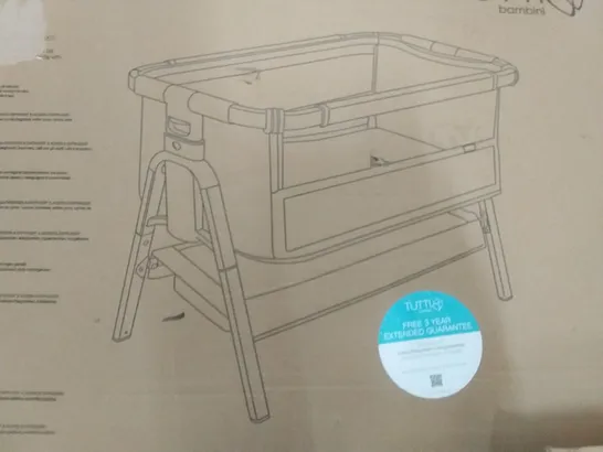 BOXED COZEE XL BEDSIDE CRIB & COT - OAK / CHAR		 RRP £300