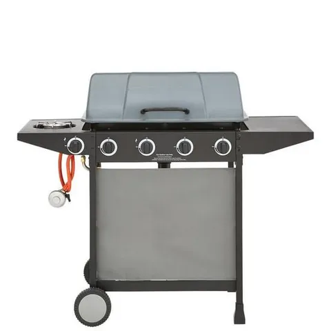 BOXED 4 BURNER GAS BBQ WITH SIDE BURNER