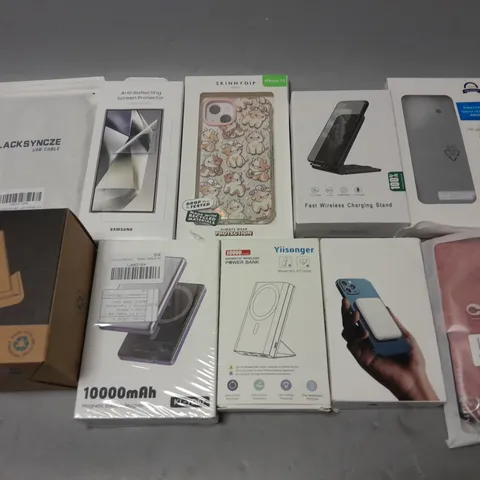 LOT OF APPROXIMATELY 16 ASSORTED MOBILE PHONE ACCESSORIES TO INCLUDE WIRELESS CHARGING STAND, POWER BANKS AND CASES