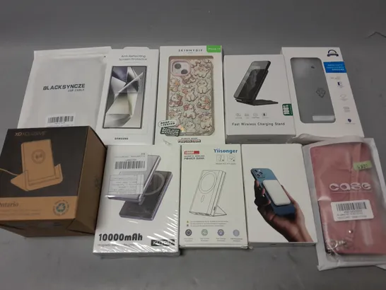 LOT OF APPROXIMATELY 16 ASSORTED MOBILE PHONE ACCESSORIES TO INCLUDE WIRELESS CHARGING STAND, POWER BANKS AND CASES