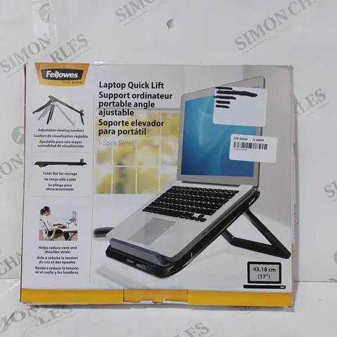 FELLOWES I-SPIRE SERIES LAPTOP QUICK LIFT STAND IN BLACK