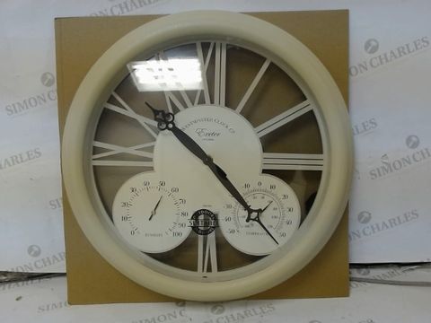 BOXED BRAND NEW EXETER WALL CLOCK & THERMOMETER  RRP &pound;40.00