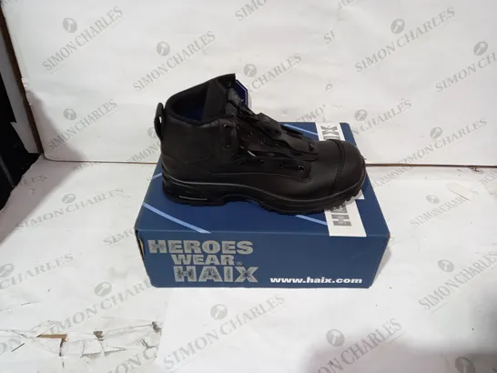 BOXED BRAND NEW PAIR OF HAIX BLACK SAFETY BOOTS - SIZE 8