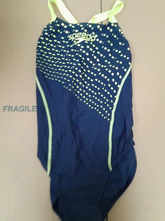 SPEEDO SWIMMING SUIT IN GREEN & BLUE - SIZE UK 14 