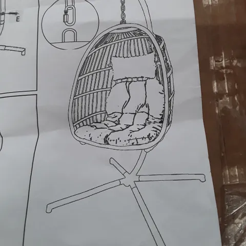 BOXED BLACK HANGING EGG CHAIR 