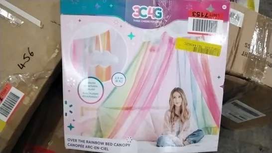 BOXED MAKE IT REAL KIDS BED CANOPY OVER THE RAINBOW 