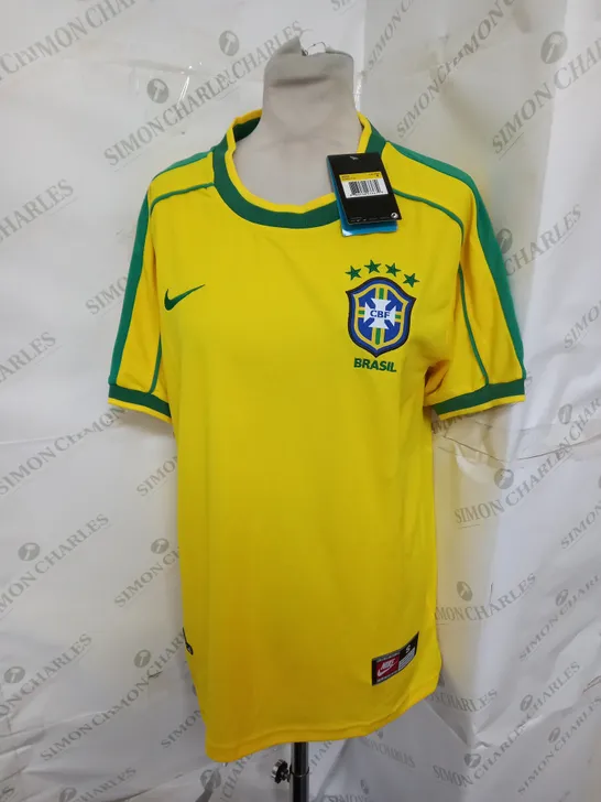 NIKE FOOTBALL JERSEY IN YELLOW AND GREEN SIZE S