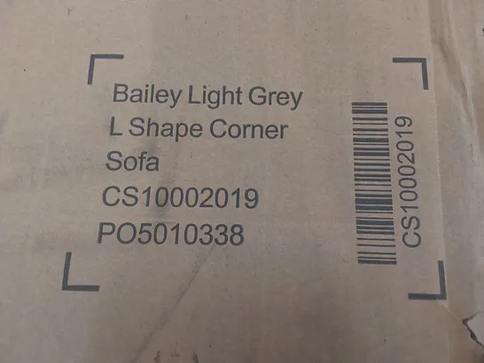 BOXED BAILEY LIGHT GREY L-SHAPE CORNER SOFA