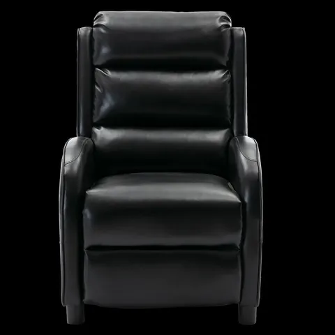 BOXED BLACK FAUX LEATHER RECLINER CHAIR (1 BOX)