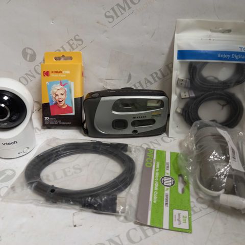 LOT OF APPROXIMATELY 15 ASSORTED ELECTRICAL ITEMS, TO INCLUDE KODAK PHOTO SHEETS, HDMI CABLE, DC WATER PUMP, ETC