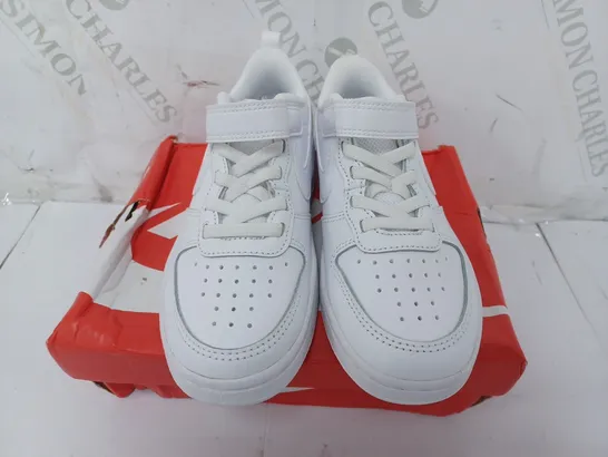 BOXED PAIR OF NIKE COURT BOROUGH LOW 2 SHOES IN WHITE - KIDS 12.5