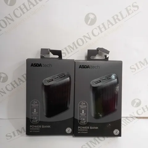 SET OF 2 ASDA TECH POWER BANK IN BLACK