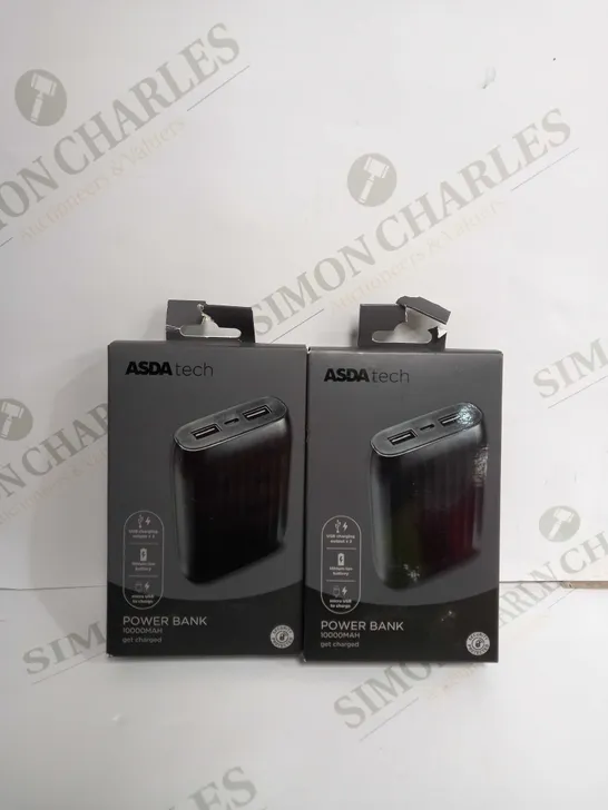 SET OF 2 ASDA TECH POWER BANK IN BLACK