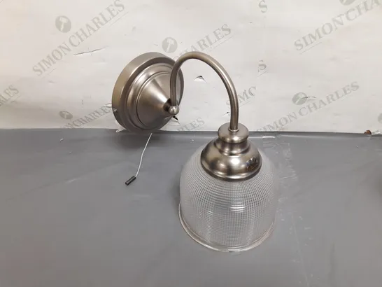 BOXED DAR LIGHTING TACK WALL LIGHT ANTIQUE CHROME & TEXTURED GLASS