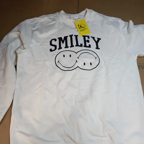 SMILEY X H&M JUMPER IN CREAM - SIZE XS