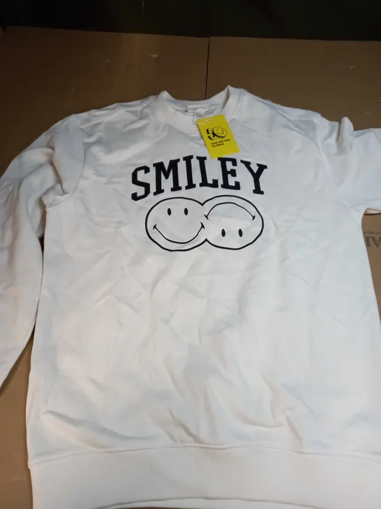 SMILEY X H&M JUMPER IN CREAM - SIZE XS