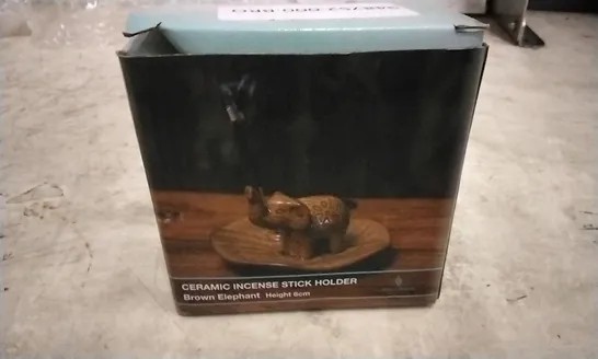 SENSE AROMA CERAMIC BROWN ELEPHANT INCENSE HOLDER 