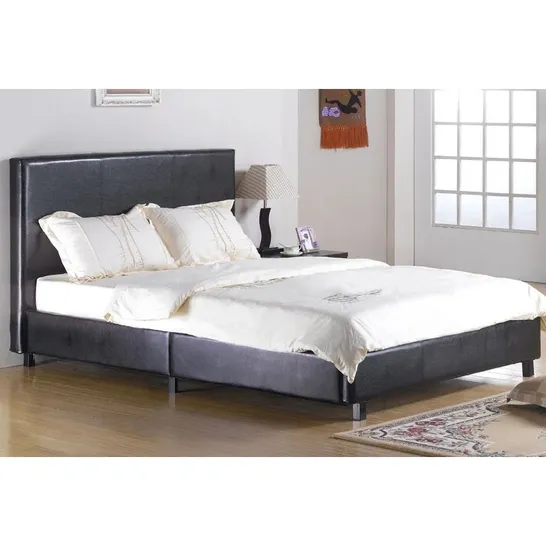 BOXED ZAVIER UPHOLSTERED 3' SINGLE BED FRAME IN BLACK (1 BOX)