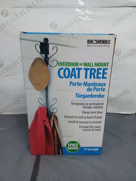 LOT OF 4 IDEAWORKS OVERDOOR OR WALL MOUNT COAT TREE