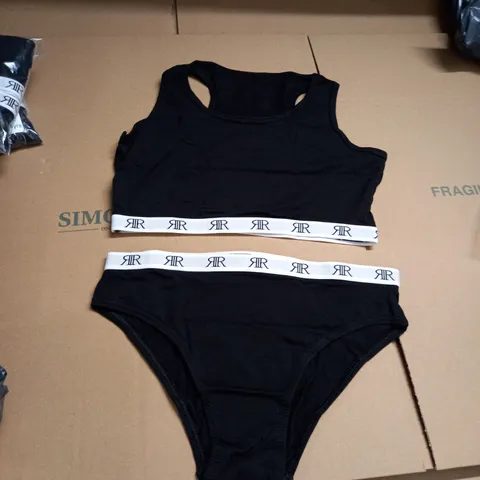 LOT OF APPROXIMATELY 5 RIVER ISLAND BLACK RACER TOP AND BRIEF SET 13-14 YEARS 